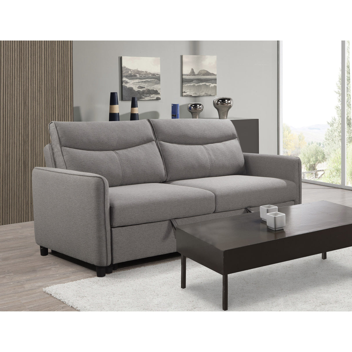 Abbyson Harper Stain-resistant Upholstered Sofa with Pullout Bed