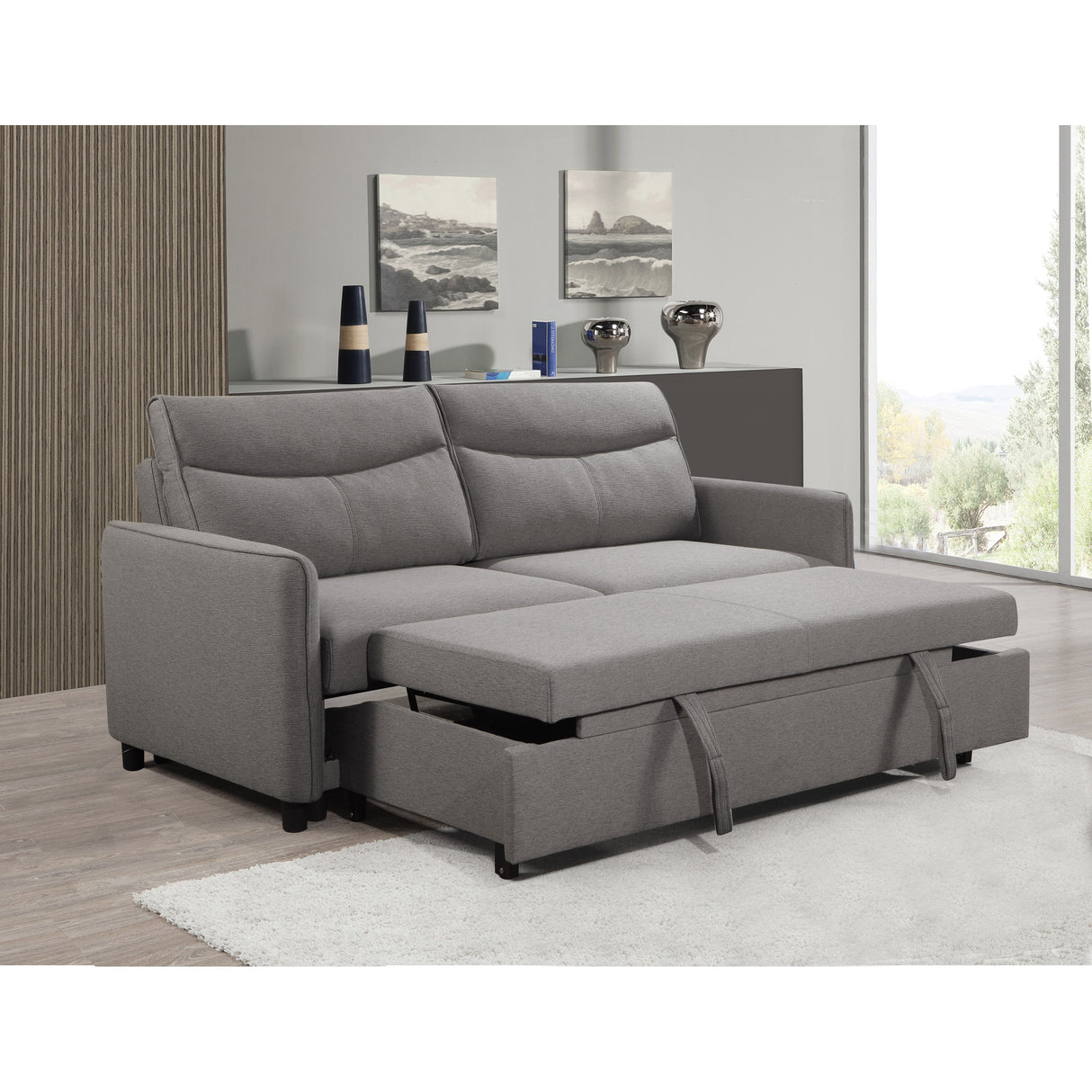 Abbyson Harper Stain-resistant Upholstered Sofa with Pullout Bed