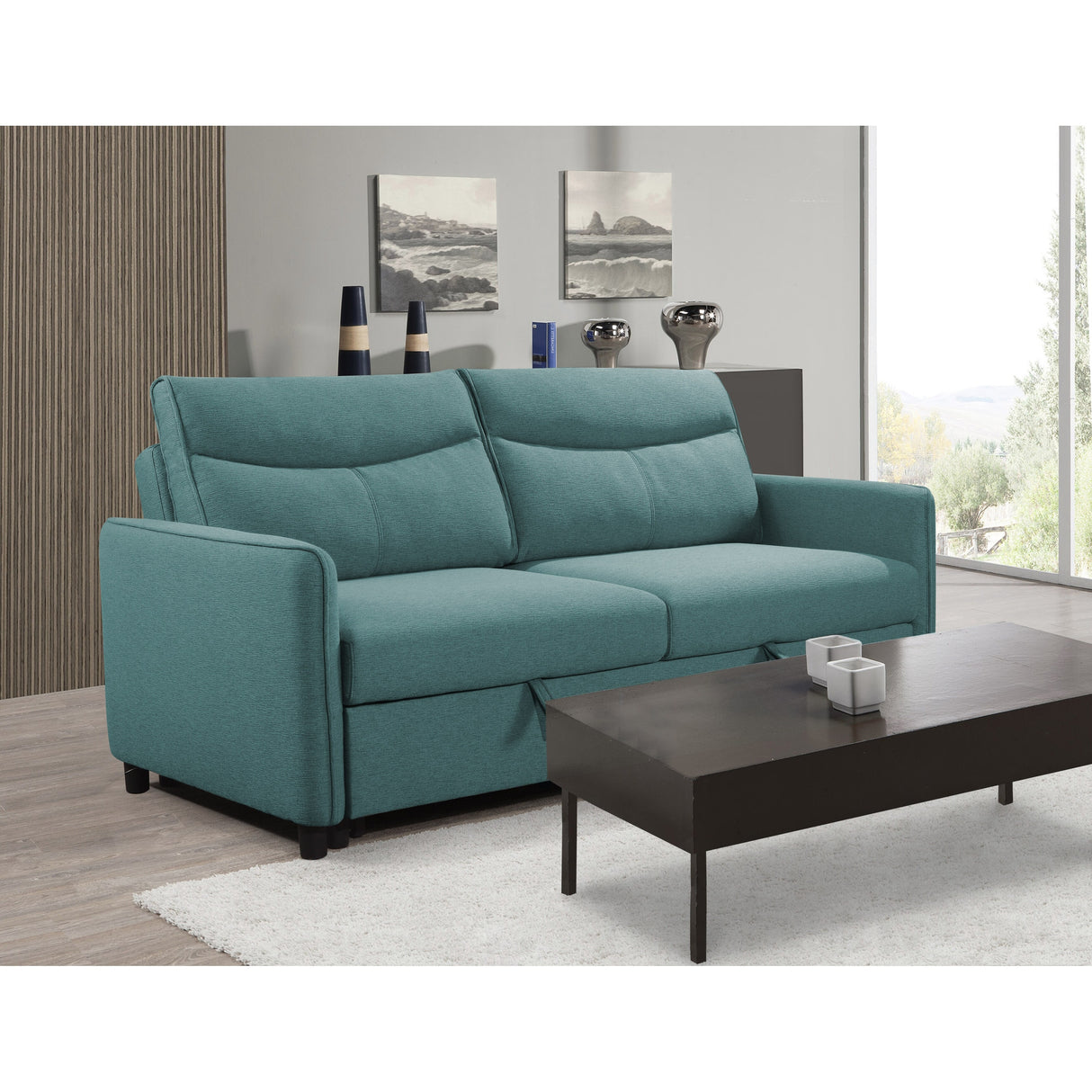 Abbyson Harper Stain-resistant Upholstered Sofa with Pullout Bed