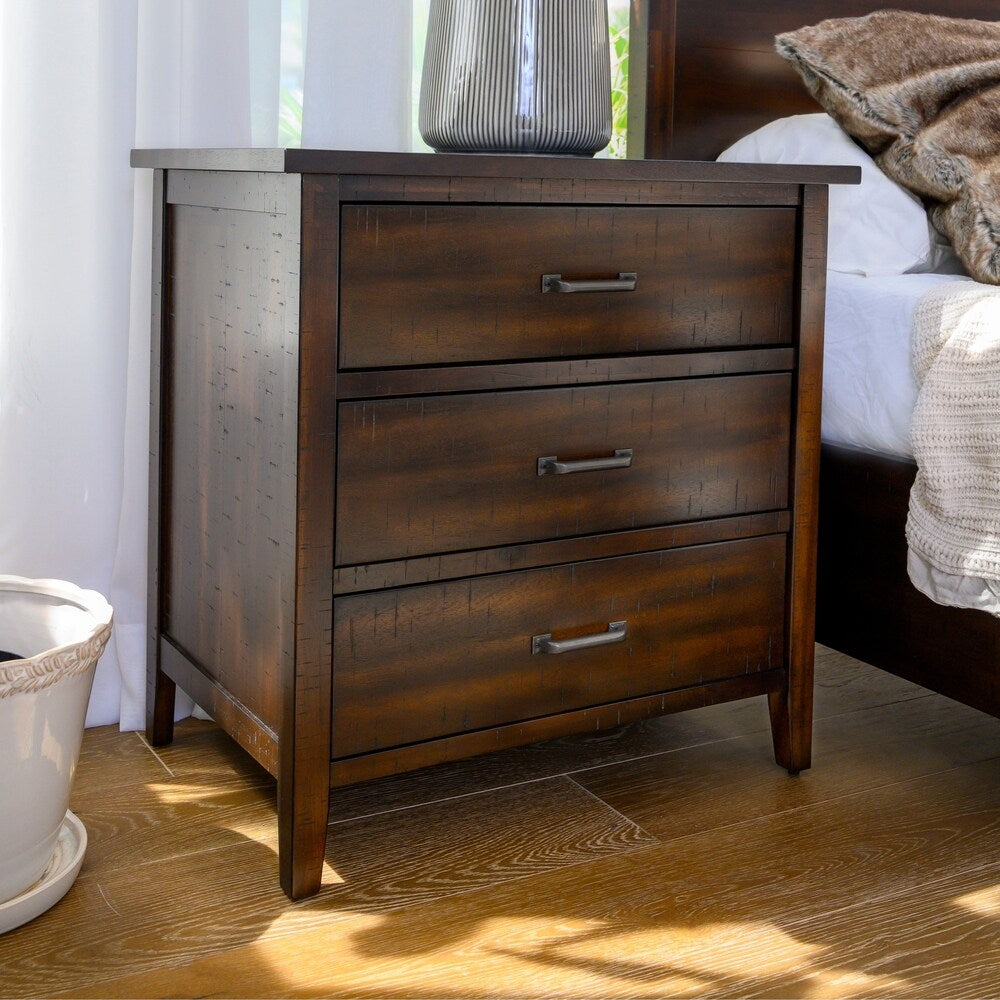 Abbyson Larson Distressed Wood Nightstand