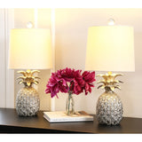 Pineapple Silver 18-inch Table Lamp (Set of 2) By Abbyson