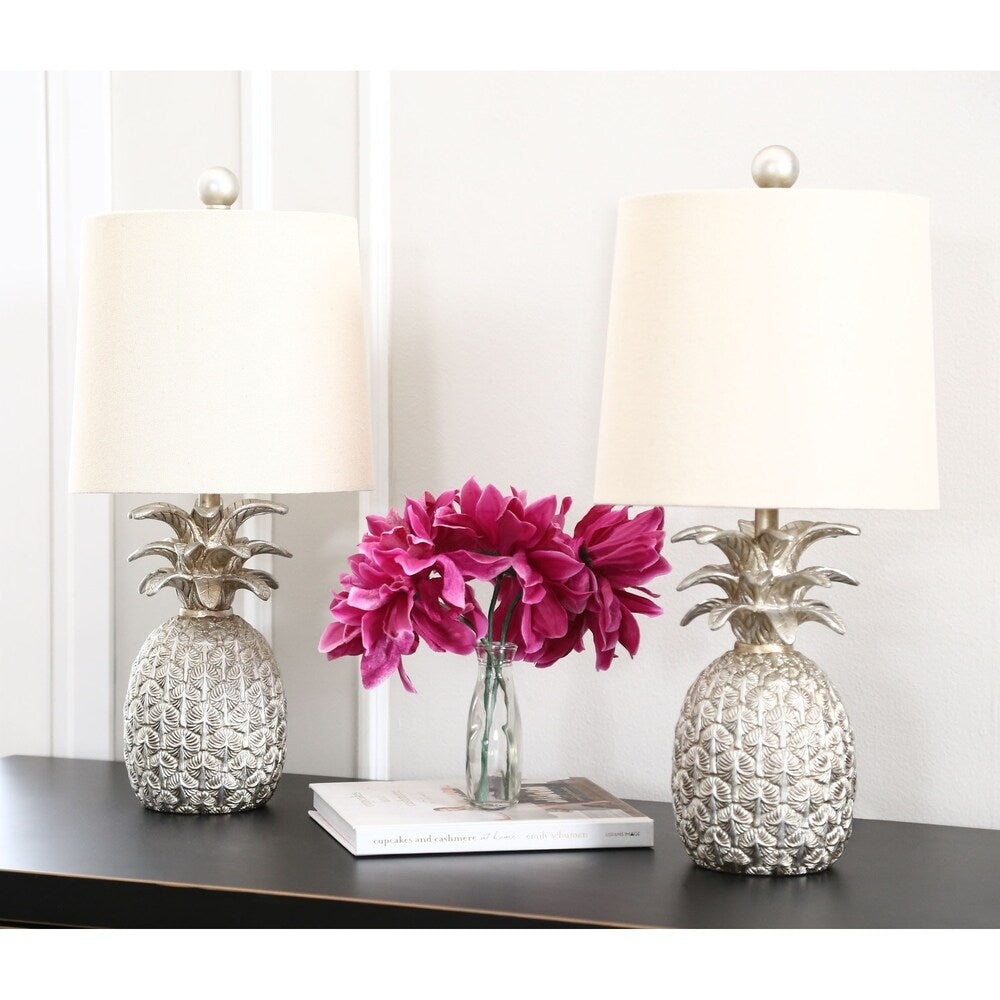 Pineapple Silver 18-inch Table Lamp (Set of 2) By Abbyson