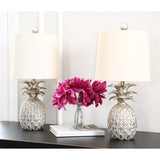 Pineapple Silver 18-inch Table Lamp (Set of 2) By Abbyson