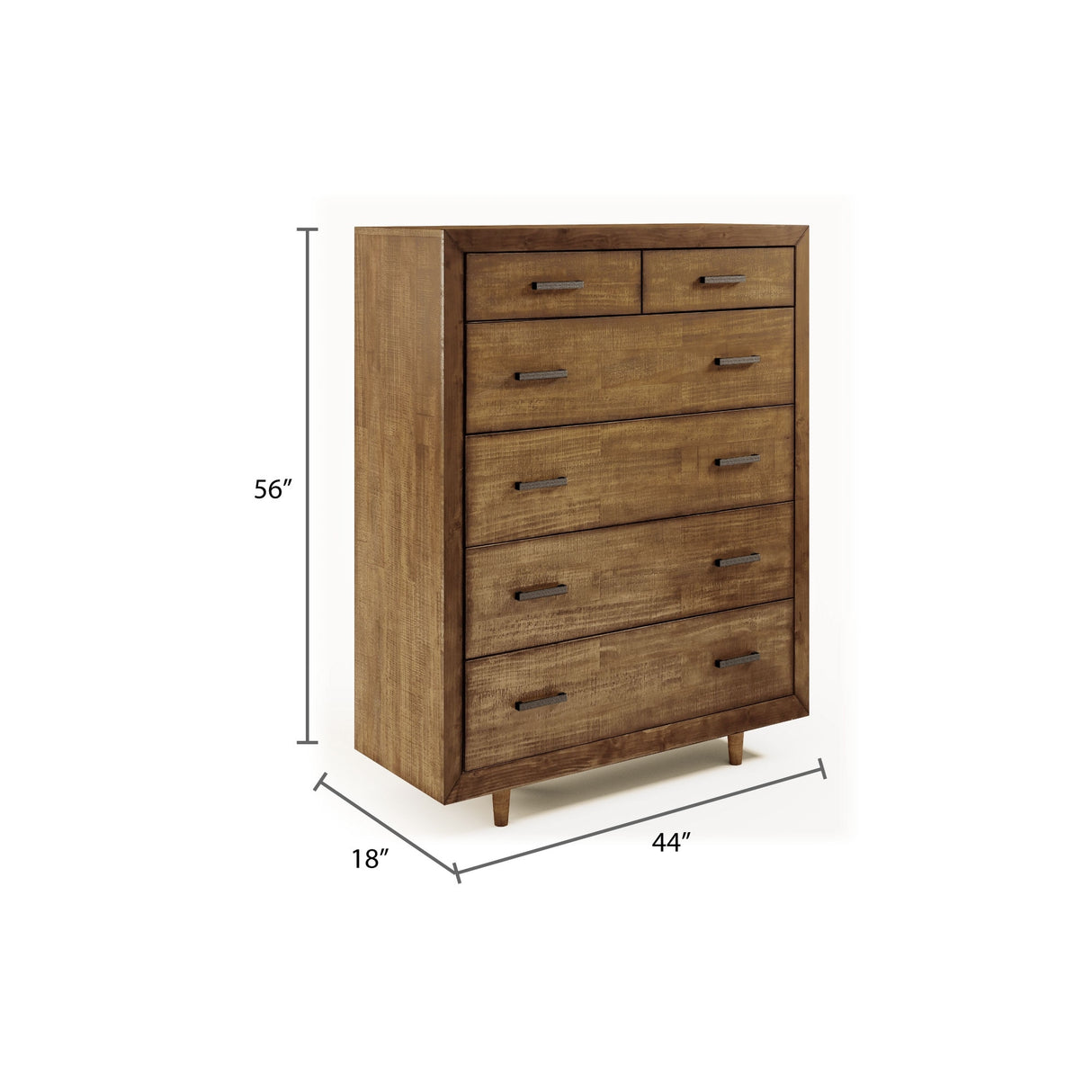 Abbyson Retro Mid Century 6 Drawer Wood Chest