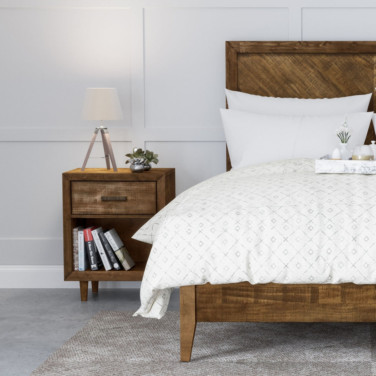 Abbyson Retro Mid-century Wooden Platform Bed