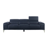 Abbyson Samira Top Grain Leather Sofa with Adjustable Headrest