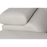 Abbyson Samira Top Grain Leather Sofa with Adjustable Headrest