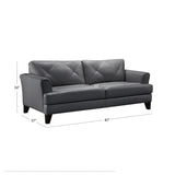 Abbyson Savannah Top Grain Leather Sofa with Diamond Stitching