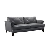 Abbyson Savannah Top Grain Leather Sofa with Diamond Stitching