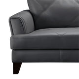 Abbyson Savannah Top Grain Leather Sofa with Diamond Stitching