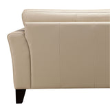 Abbyson Savannah Top Grain Leather Sofa with Diamond Stitching