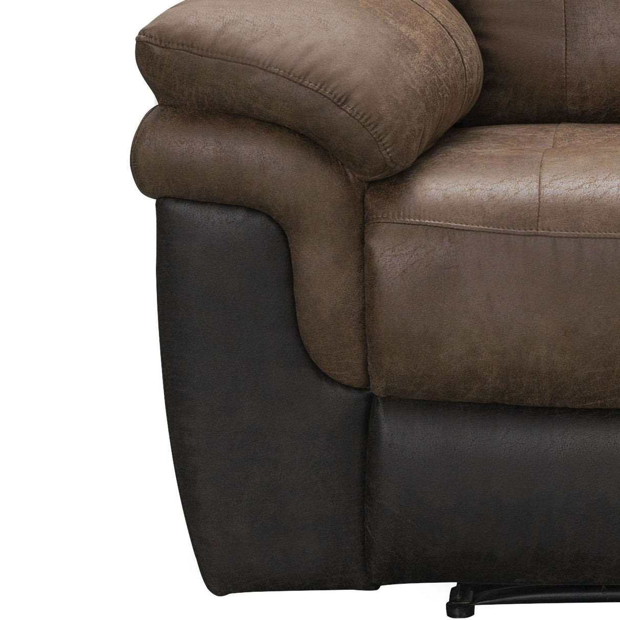 Abbyson Tacoma Two-Tone Fabric Power Reclining Console Loveseat