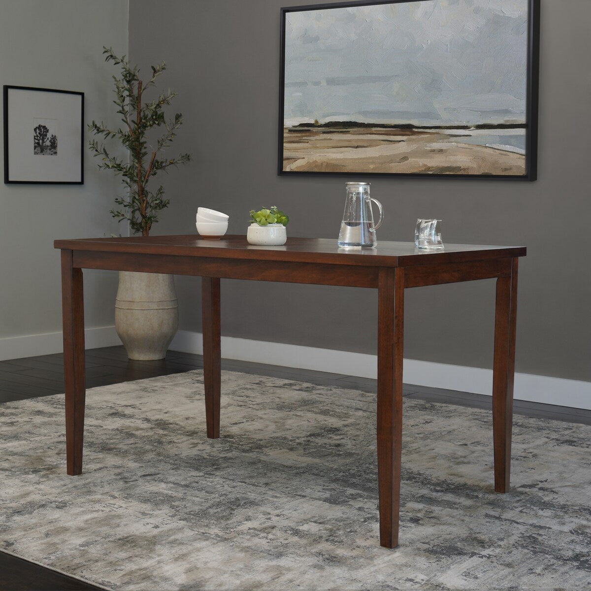 Abbyson Theo 60 Inch Wood Counter Height Dining Table