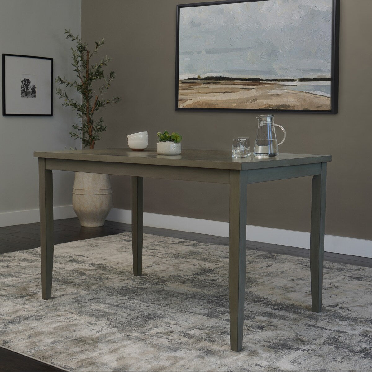 Abbyson Theo 60 Inch Wood Counter Height Dining Table