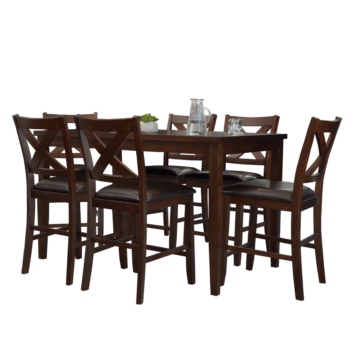 Abbyson Theo 7 Piece Counter Height Dining Set