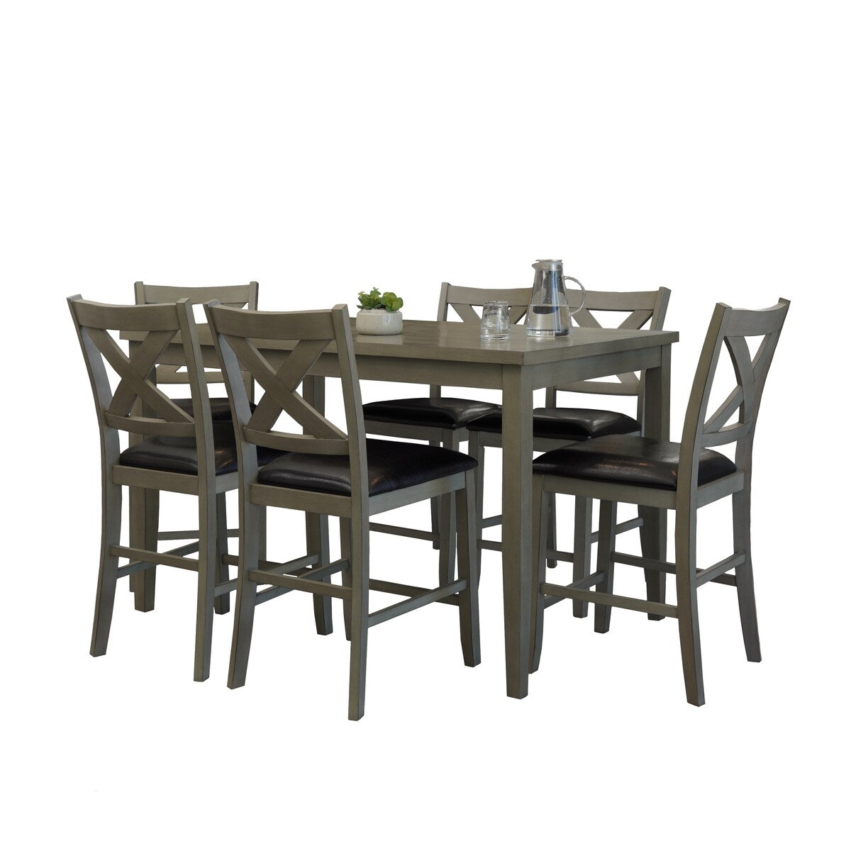 Abbyson Theo 7 Piece Counter Height Dining Set
