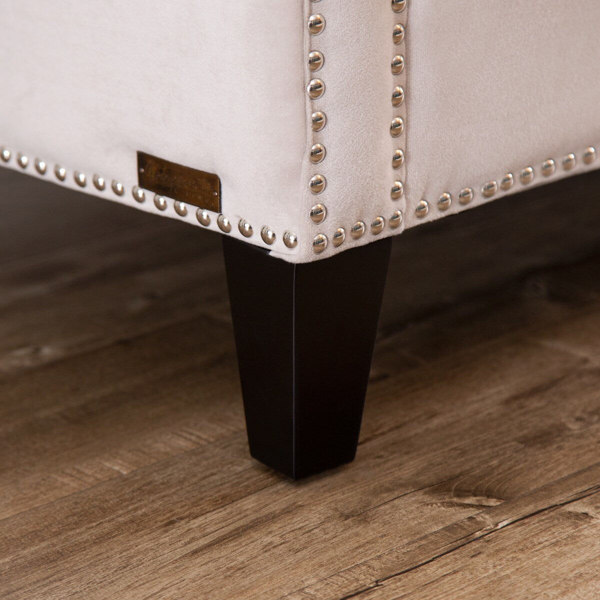 Abbyson Victoria Ivory Velvet Tufted Sofa