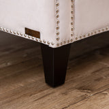 Abbyson Victoria Ivory Velvet Tufted Sofa