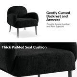 Abe Modern Boucle Accent Chair with Adjustable Metal Legs by HULALA HOME