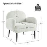 Abe Modern Boucle Accent Chair with Adjustable Metal Legs by HULALA HOME