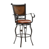 Aberdeen Stamped Back Big and Tall Barstool with Arms