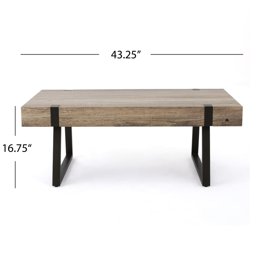 Abitha Faux Wood Coffee Table by Christopher Knight Home - 43.25" L x 23.60" W x 16.75" H