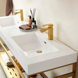 Ablitas 72" Double Vanity in Metal with Stone Sink Top