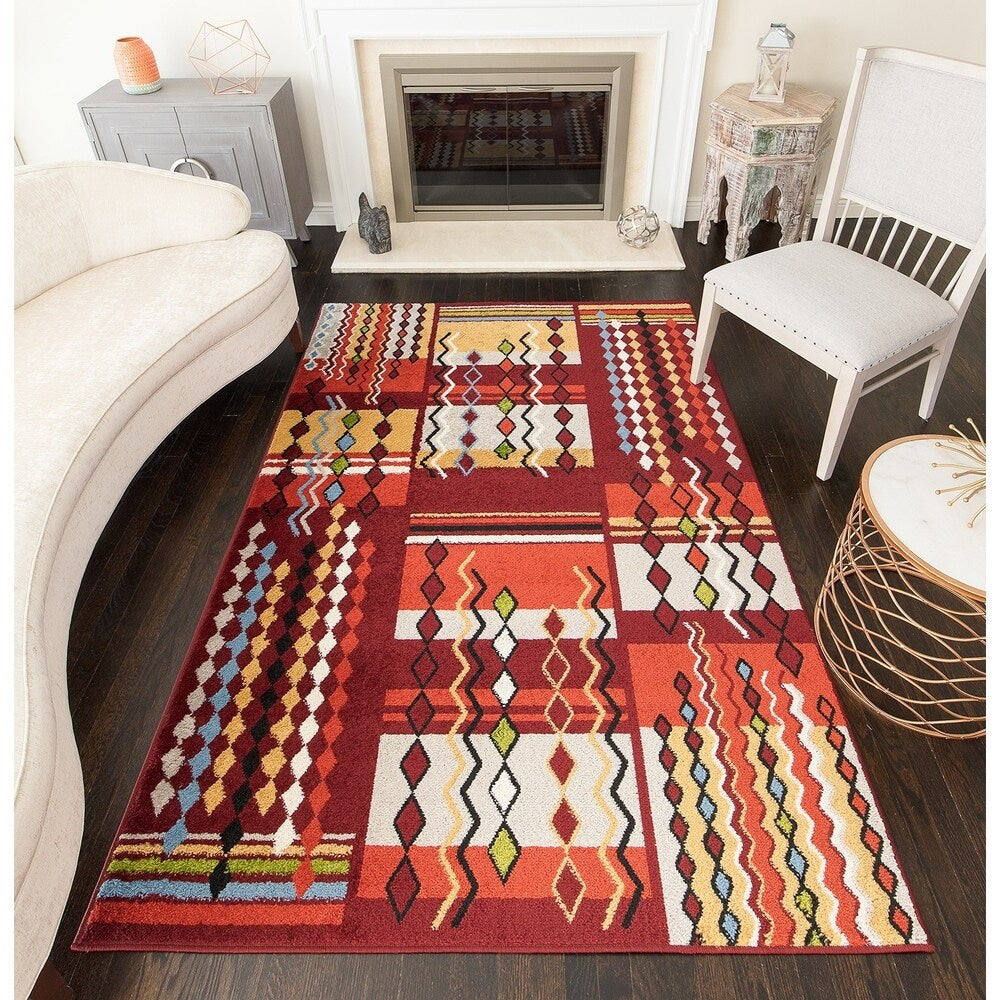 Abner Contemporary Diamond Geometric Area Rug - 8' x 10'