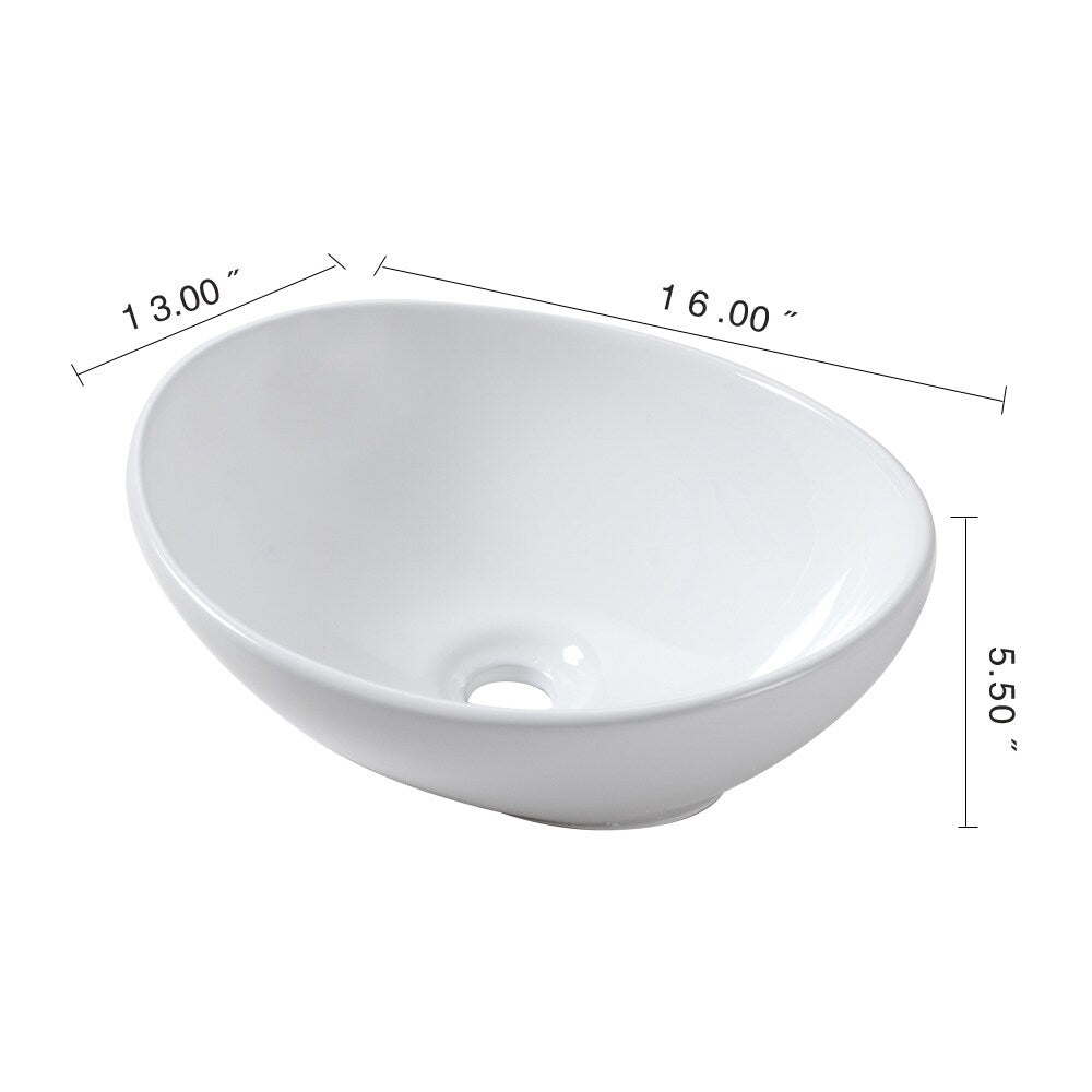 Above Counter Vessel Sink in White