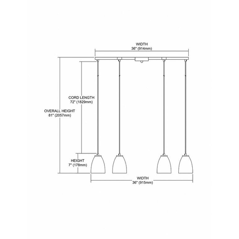 Abraham Way - Six Light H-Bar Pendant Satin Nickel Finish with Cosmic Storm Glass