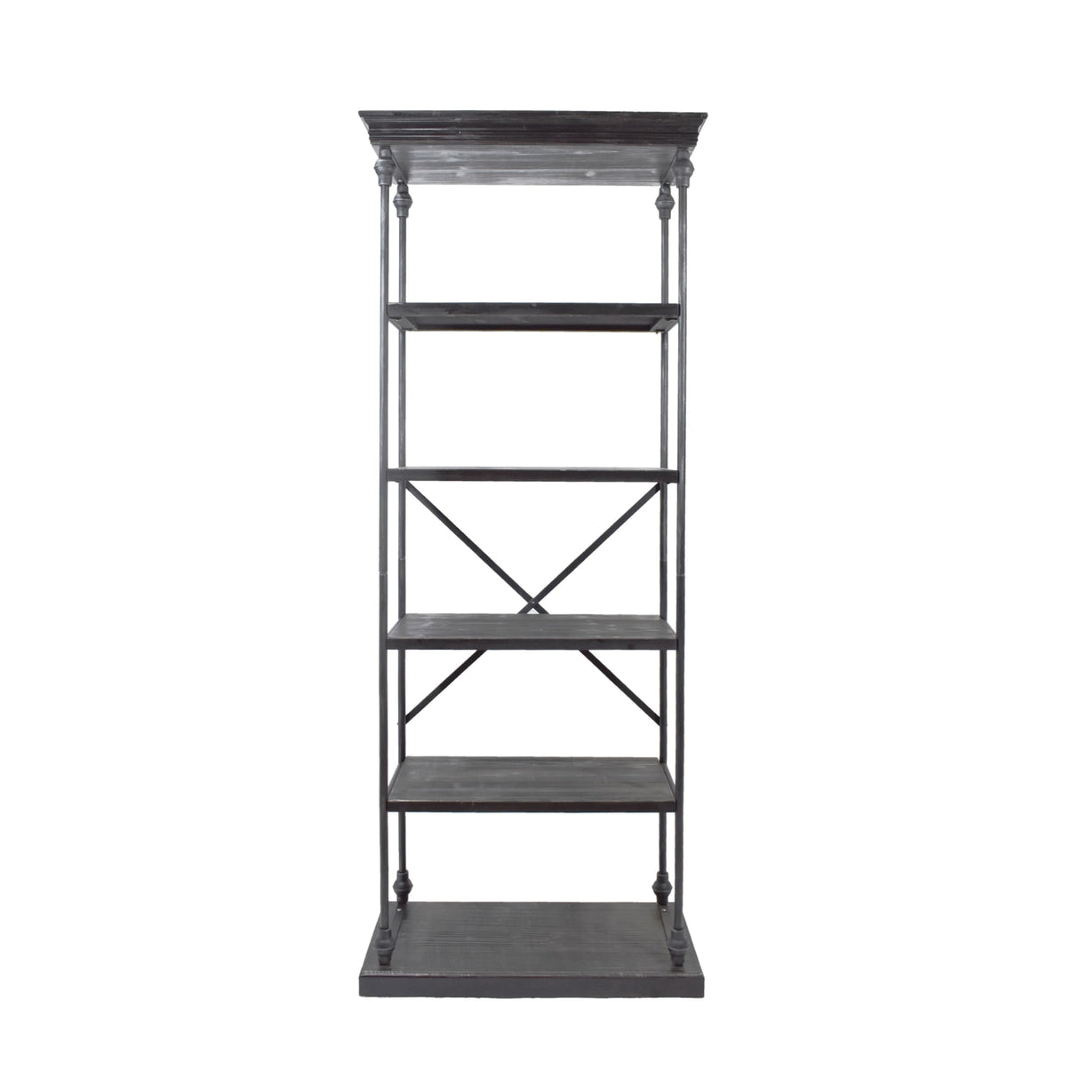 Abramo Industrial 5-shelf Firwood Bookcase by Christopher Knight Home - 34.00" W x 15.50" D x 84.75" H