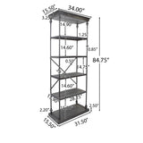Abramo Industrial 5-shelf Firwood Bookcase by Christopher Knight Home - 34.00" W x 15.50" D x 84.75" H