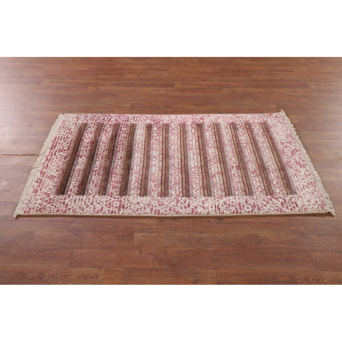 Abstract Accent Rug Handmade Multi-Color Wool Carpet - 2'8"x 4'9"