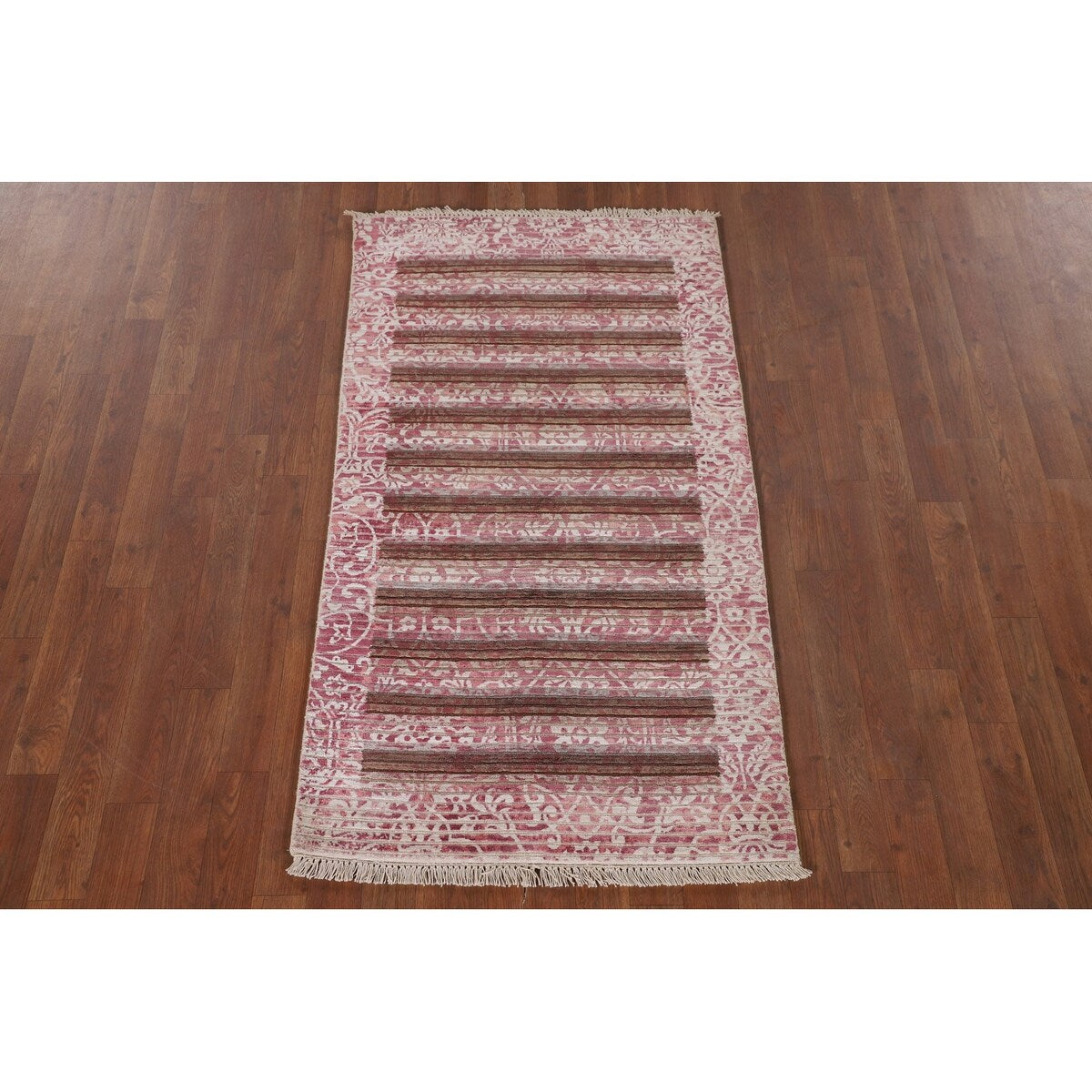 Abstract Accent Rug Handmade Multi-Color Wool Carpet - 2'8"x 4'9"