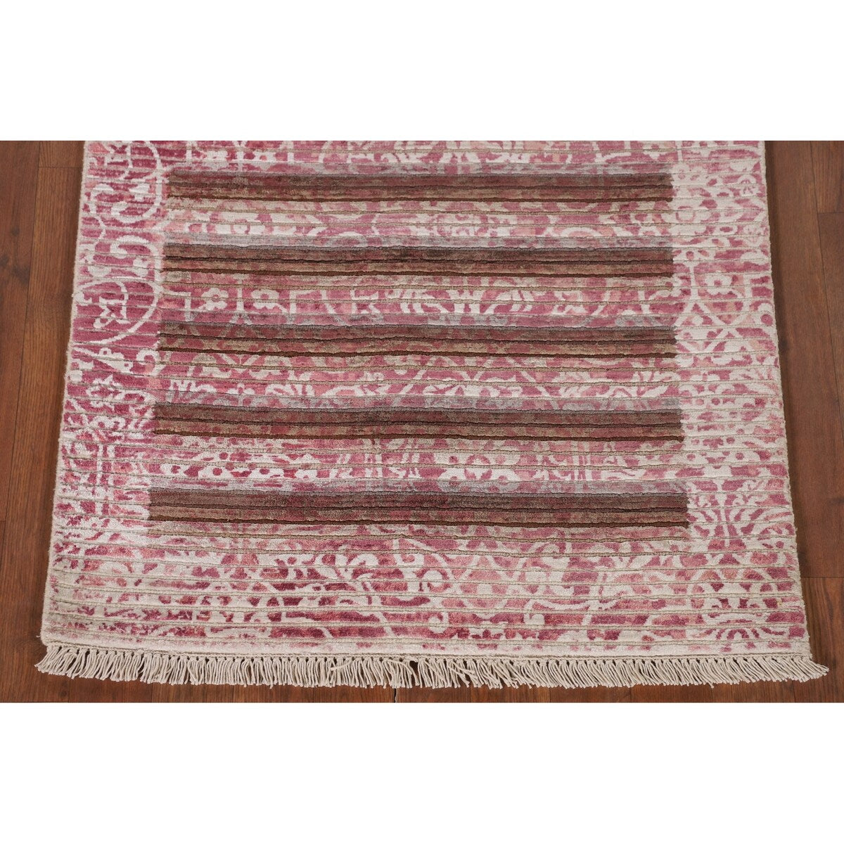 Abstract Accent Rug Handmade Multi-Color Wool Carpet - 2'8"x 4'9"