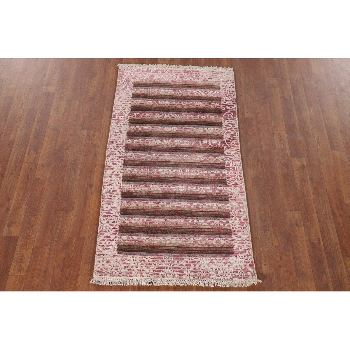 Abstract Accent Rug Handmade Multi-Color Wool Carpet - 2'8"x 4'9"