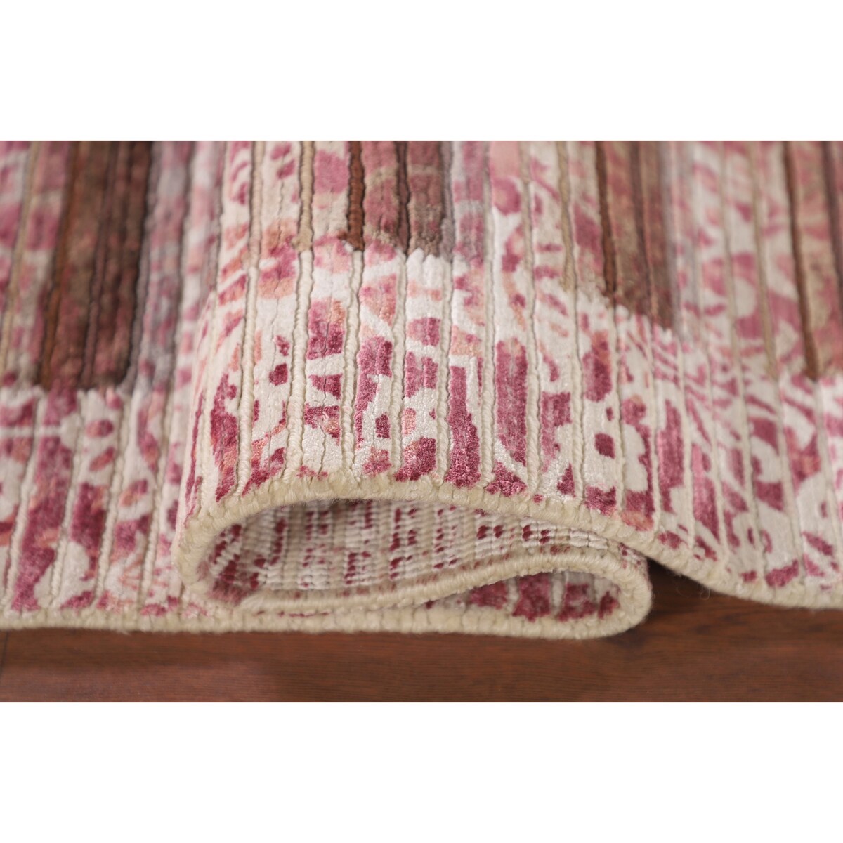 Abstract Accent Rug Handmade Multi-Color Wool Carpet - 2'8"x 4'9"