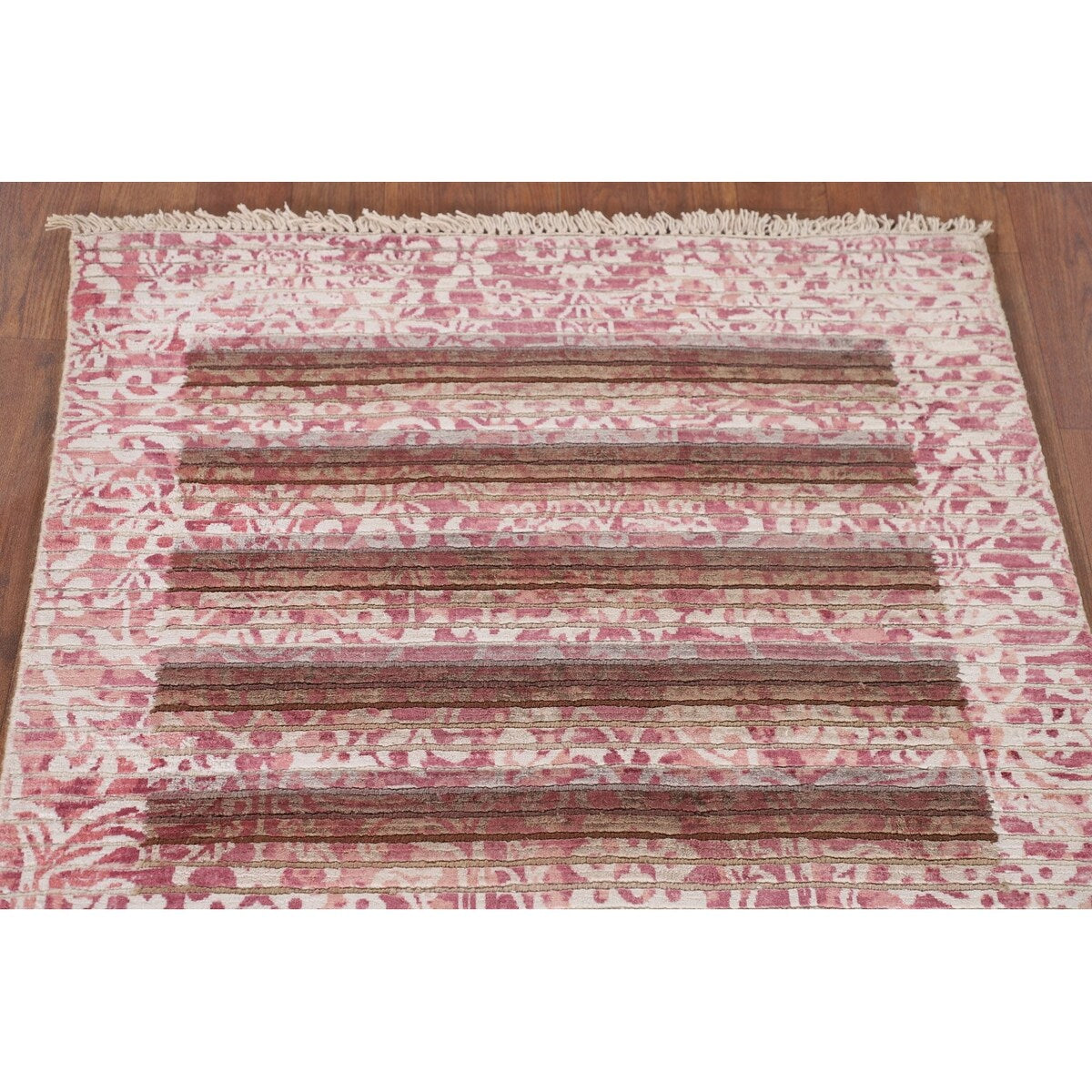 Abstract Accent Rug Handmade Multi-Color Wool Carpet - 2'8"x 4'9"