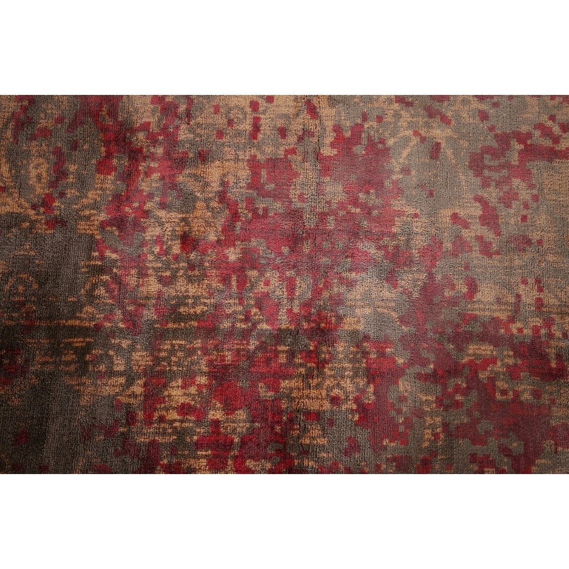 Abstract Area Rug Handmade Multi-Color Wool Carpet - 8'4"x 11'5"