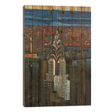 Abstract Chrysler Print On Wood by Edelgard Schroer - Multi-Color