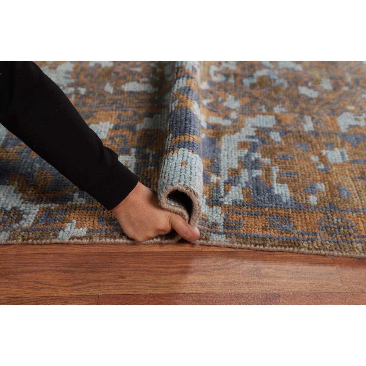 Abstract Contemporary Area Rug Hand-Knotted Wool Carpet - 8'10"x 11'8"