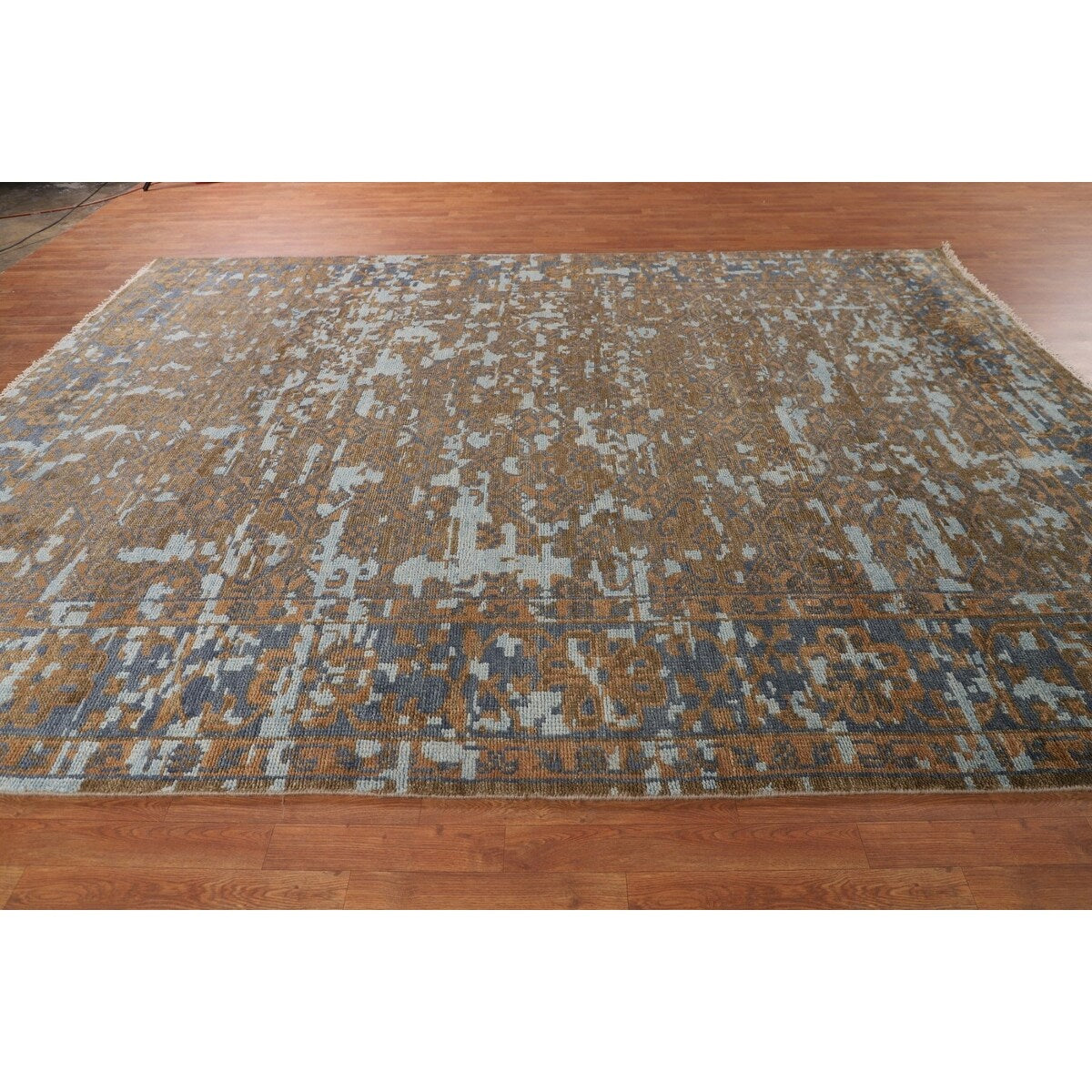 Abstract Contemporary Area Rug Hand-Knotted Wool Carpet - 8'10"x 11'8"