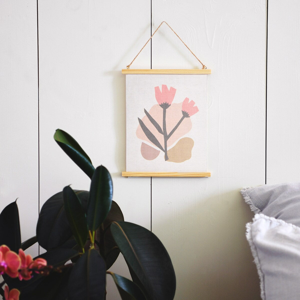 Abstract Floral Canvas Wall Scroll - Multi-Color
