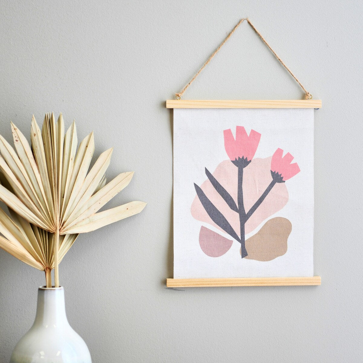Abstract Floral Canvas Wall Scroll - Multi-Color