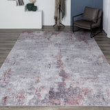 Abstract Grey/Lavender Area Rug