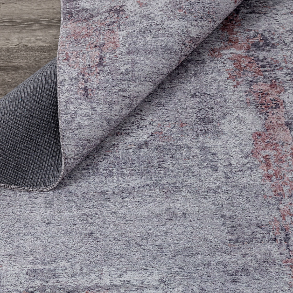 Abstract Grey/Lavender Area Rug