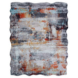 Abstract Grey/Rust/Gold Area Rug