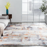 Abstract Grey/Rust/Gold Area Rug