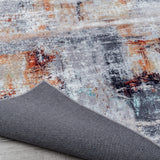 Abstract Grey/Rust/Gold Area Rug