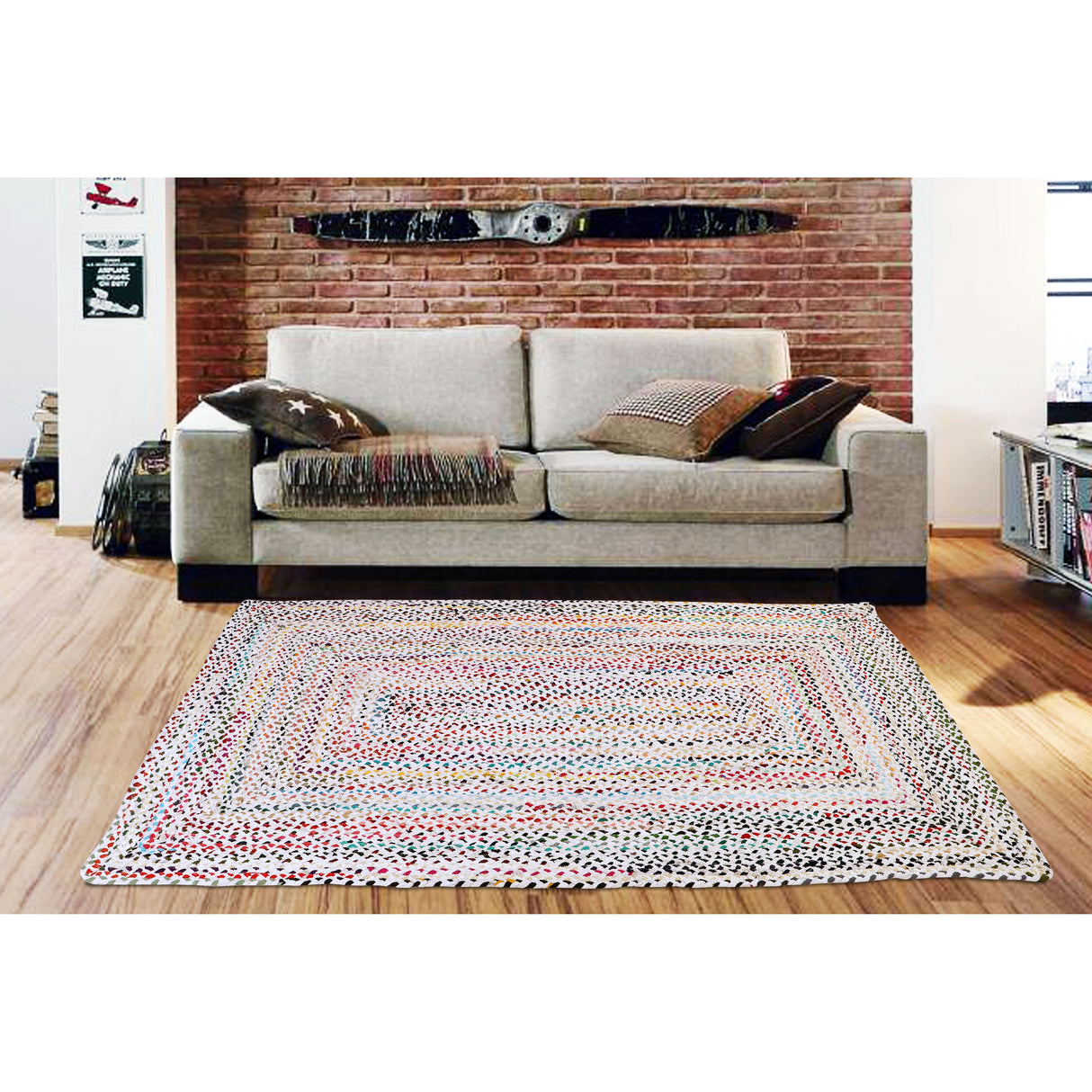 Hand-Woven Colorful Cotton Area Rugs - Vibrant and Artistic Touch for Your Space